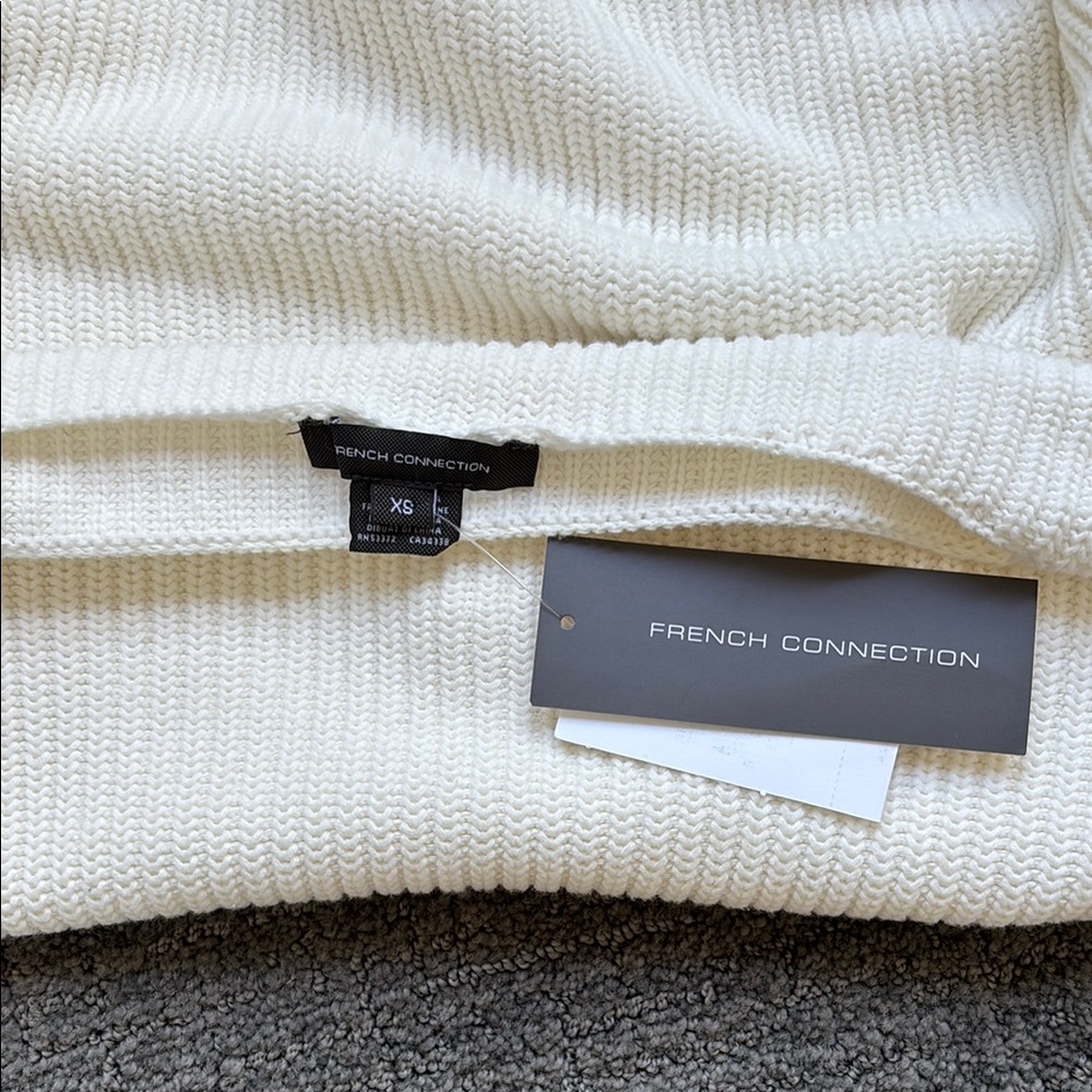 French Connection Off-Shoulder Cream Sweater - Picture 2 of 3